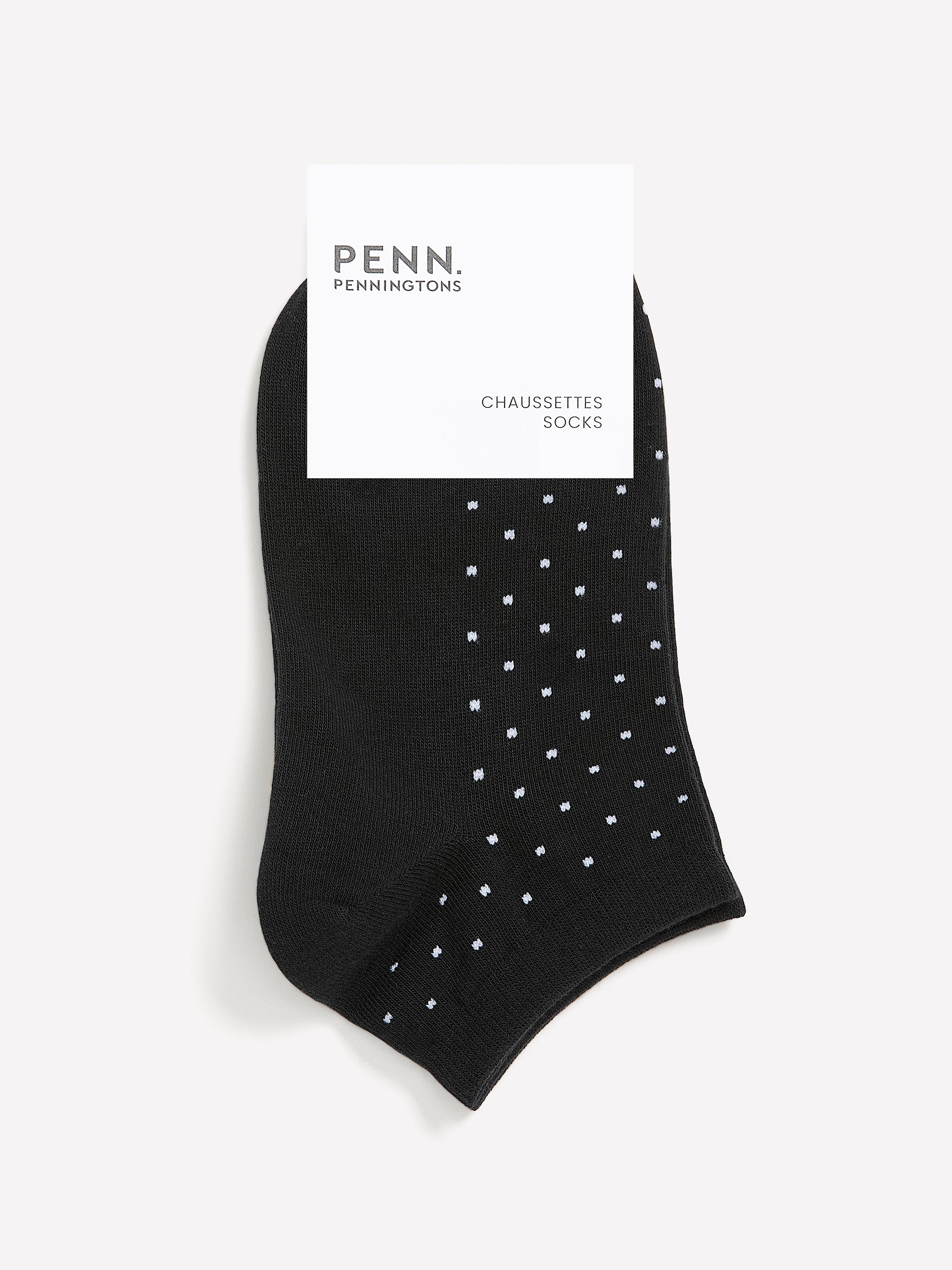 Black Micro Dot Ankle Socks