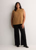 Responsible, Straight Extended-Sleeve Silky Blouse with Decorative Buttons