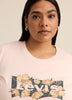 T-shirt à col rond rose avec logo ailé fleuri - Levi's