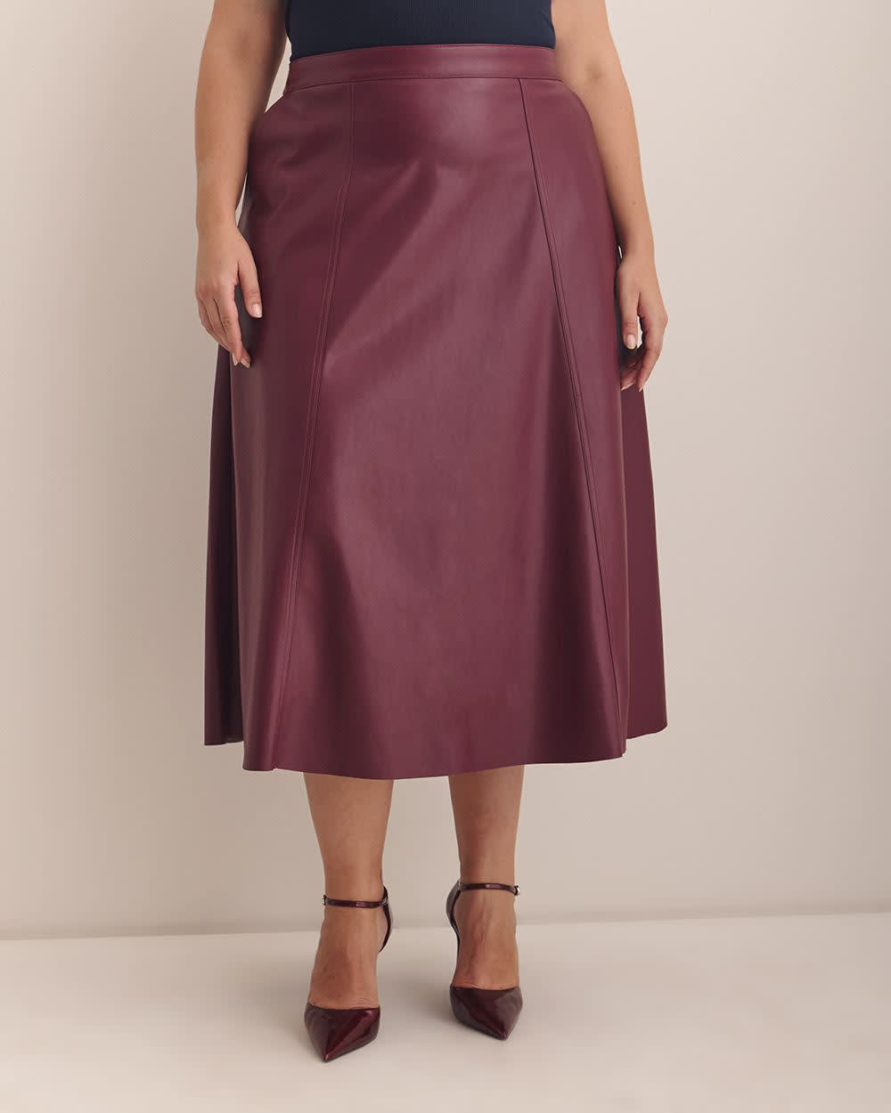 A-Line Faux-Leather Maxi Skirt