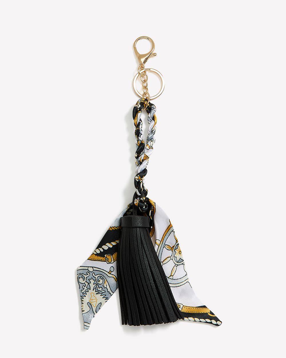 Twisted Scarf Keychain Bag Charm with Tassel