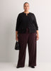 Dark Buttoned-Down Cotton Blend Crew Neck Cardigan