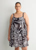 Robe cache-maillot sans manches en tricot léger plissé