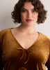 Fit-and-Flare Tie-Front Velvet Cardigan