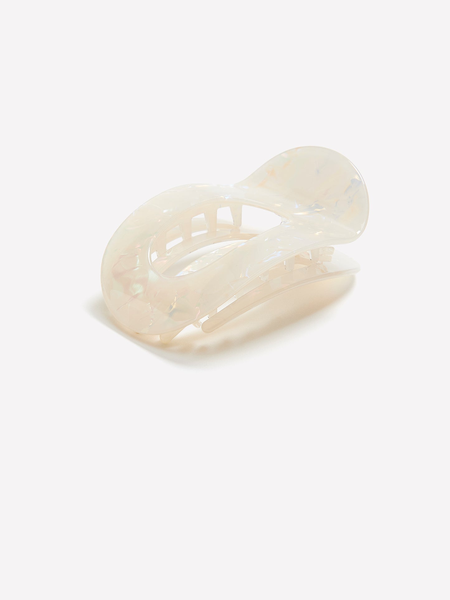White Plastic Flat Hair Claw