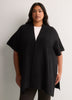 Ribbed Stitch Knit Cardigan Cape