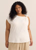 Straight Knit Top with Metal Jewel