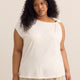 Straight Knit Top with Metal Jewel