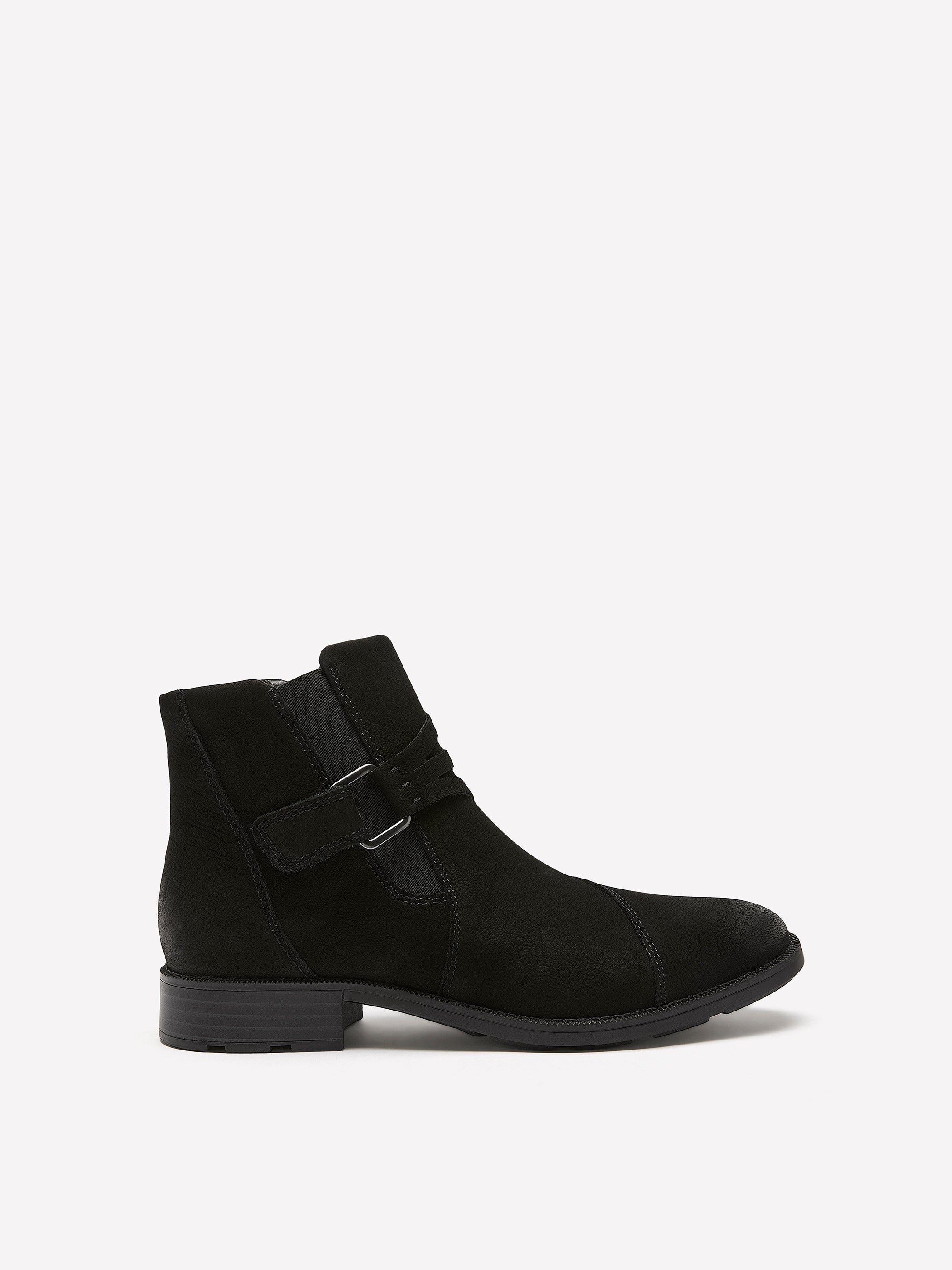 Wide Width, Adalynn Faye Black Nubuck Low-Heel Bootie - Clarks