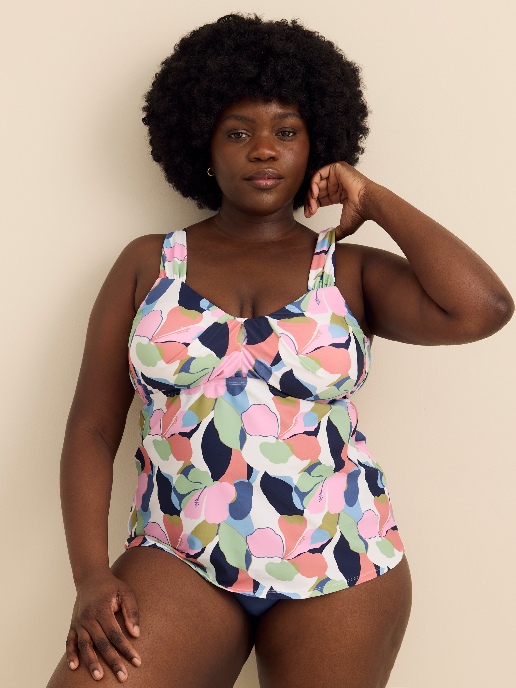 Floral Rimini Tankini Top - Raisins Curve