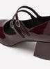 Extra Wide Width, Faux Leather High Block Heel Shoe with Double Strap