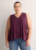 Sleeveless V-Neck Swing Top