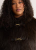 Dark Brown Faux-Fur Hooded Coat