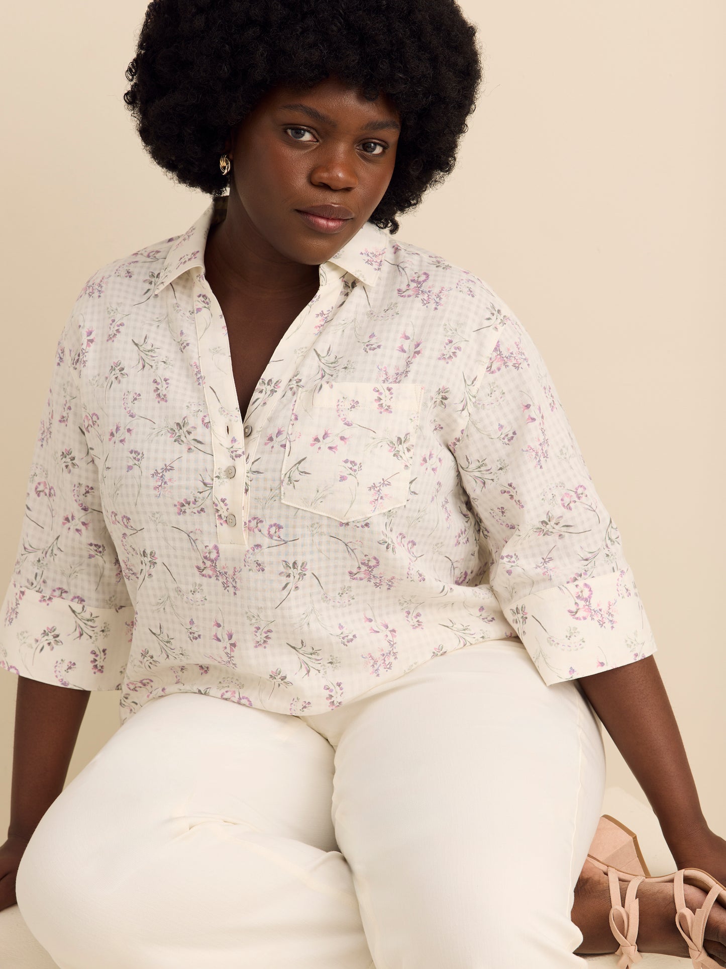 Relaxed Popover Loose Blouse - Addition Elle