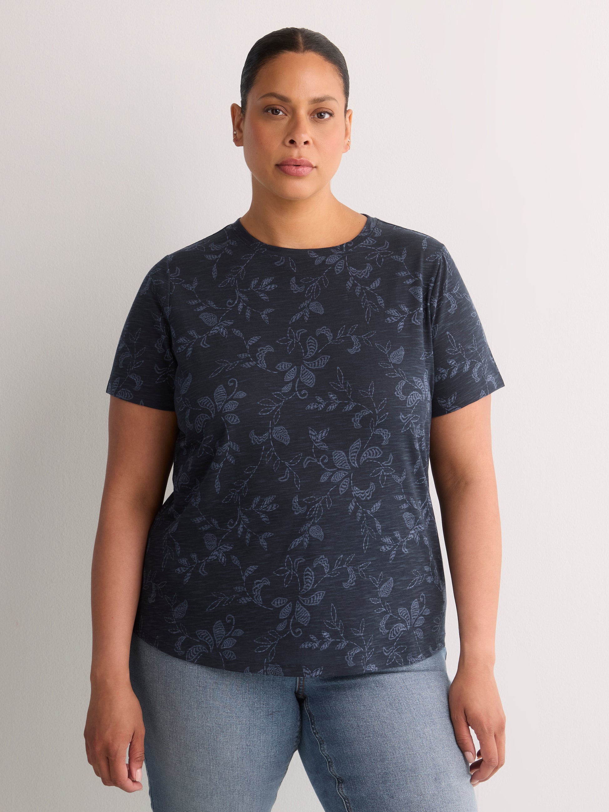 Curvy-Fit Short-Sleeve Crew-Neck Tee