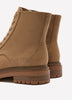 Extra Wide Width, Taupe Faux-Suede Lace-Up Hiker Bootie