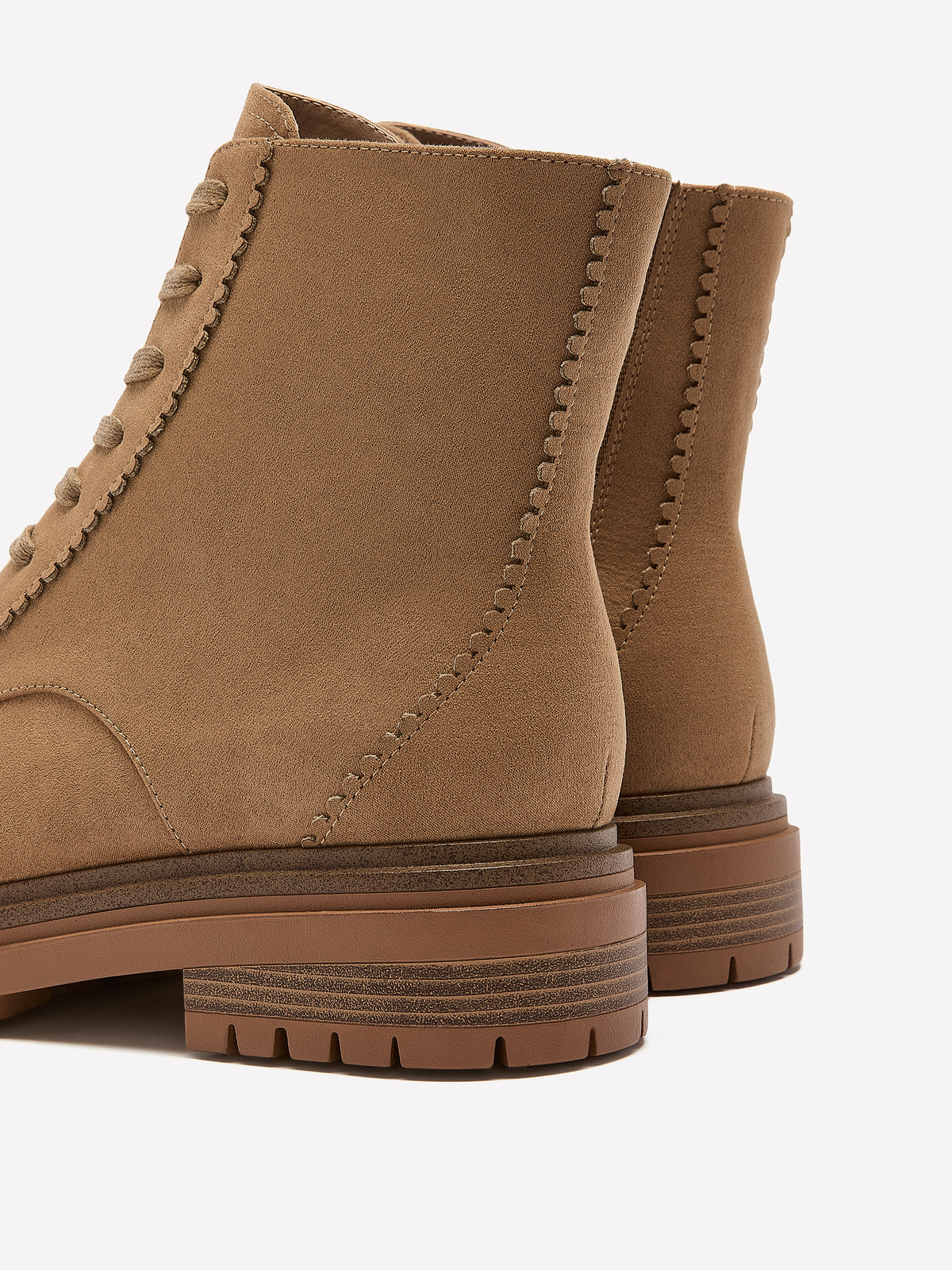 Extra Wide Width, Taupe Faux-Suede Lace-Up Hiker Bootie