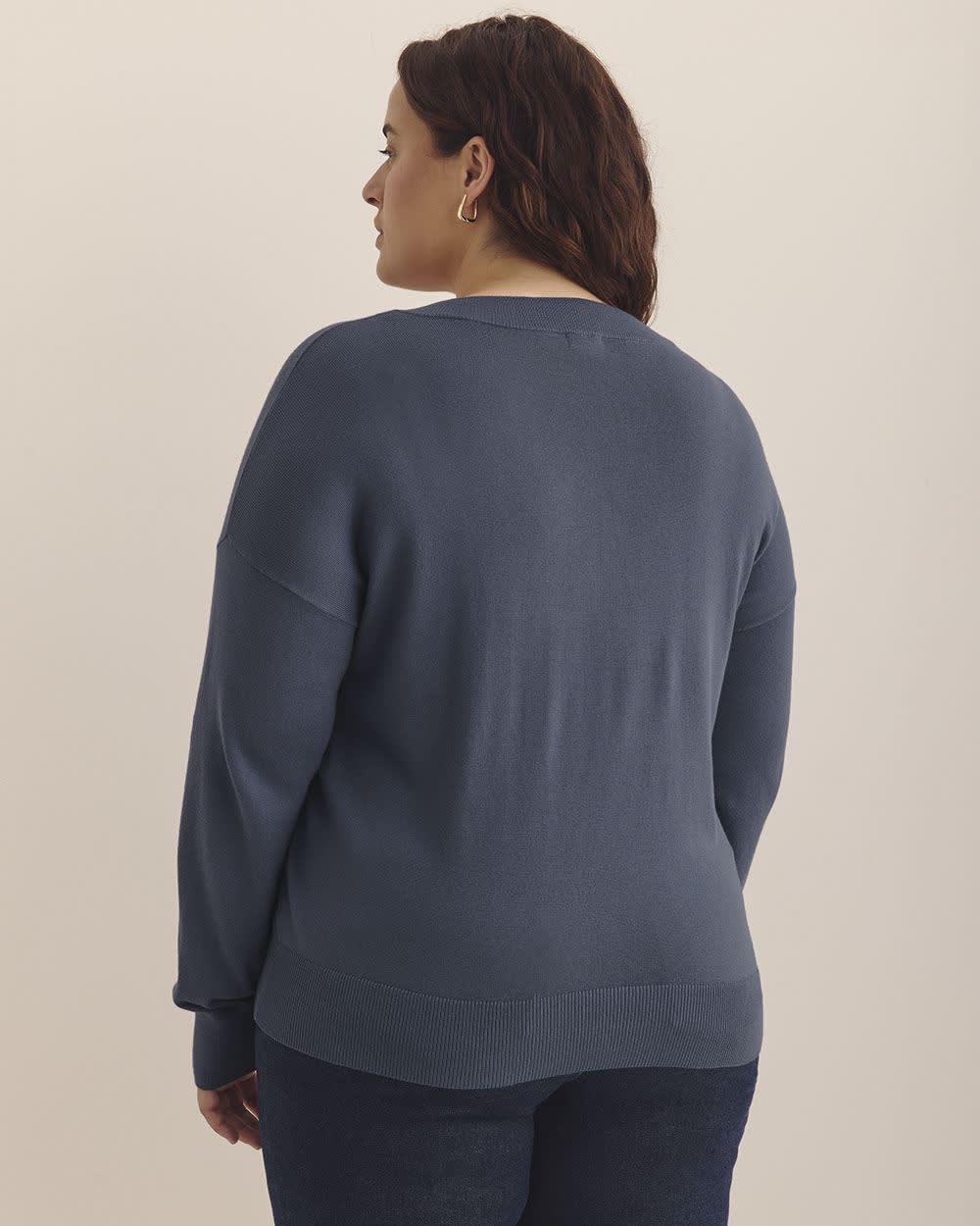 Responsible, Cotton-Blend Long-Sleeve V-Neck Sweater