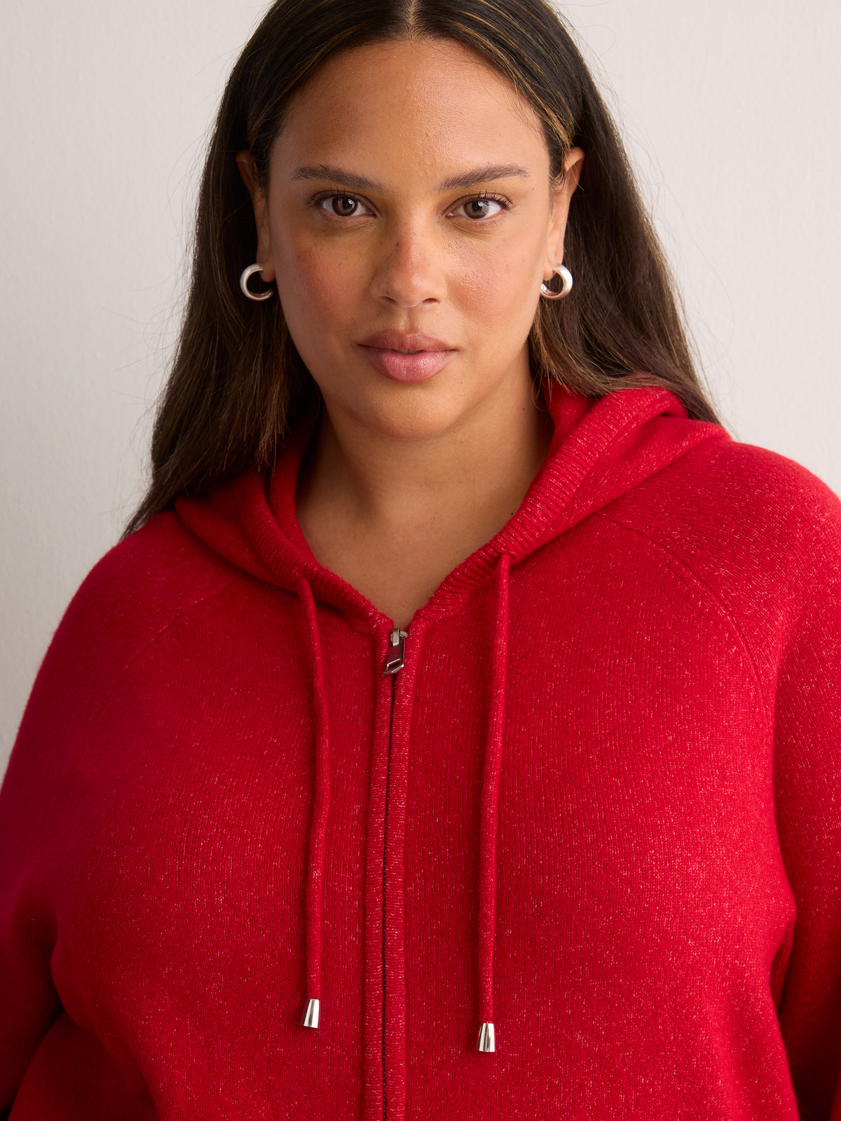 Straight Hooded Zip Sweater
