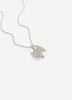 Long Silver Necklace with Hammered Charm