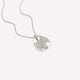 Long Silver Necklace with Hammered Charm