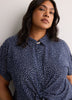 Knotted Buttoned-Down Blouse