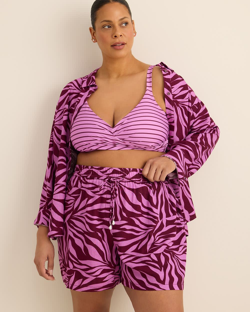 Short en lin mélangé à enfiler