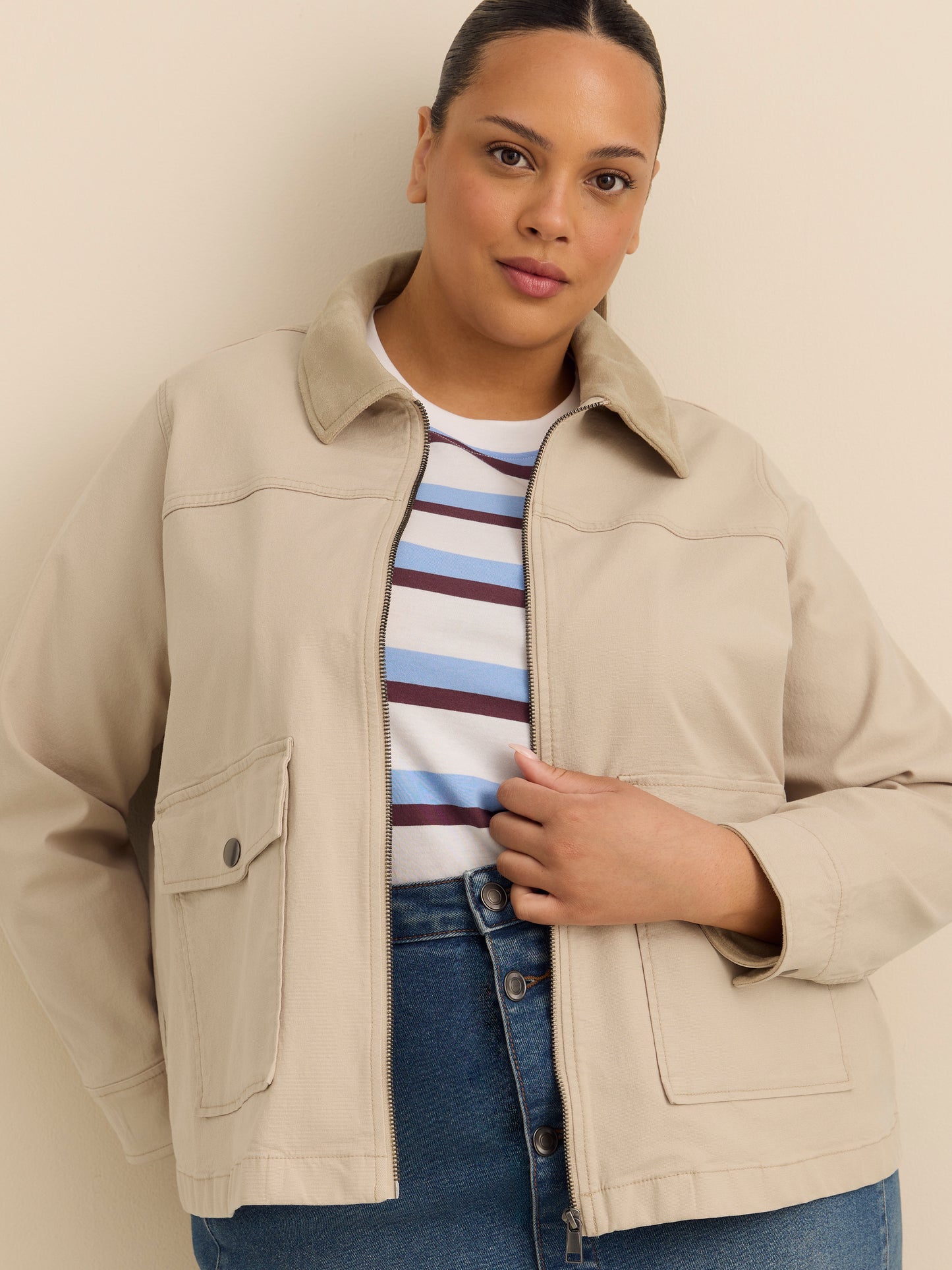 Veste utilitaire en coton délavé