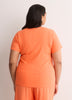 Ribbed Knit Fitted Short-Sleeve T-Shirt