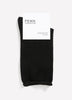 Black Basic Rolled-Edge Crew Socks