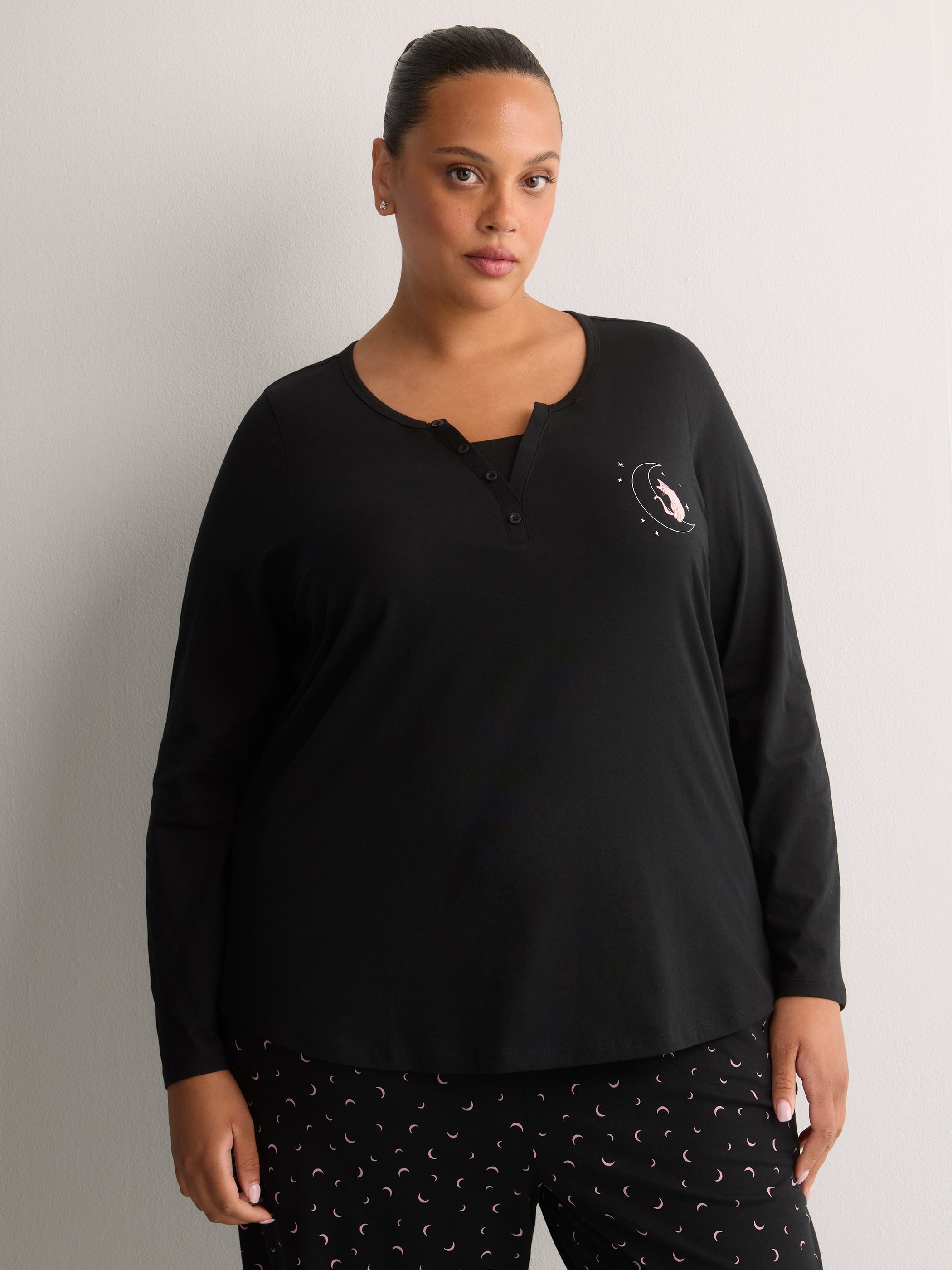 Modern-Fit Fooler Henley Pyjama Top - tiVOGLIO