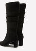 Wide Width, Gianina Microsuede Mid-Heel Pointed-Toe Tall Boot