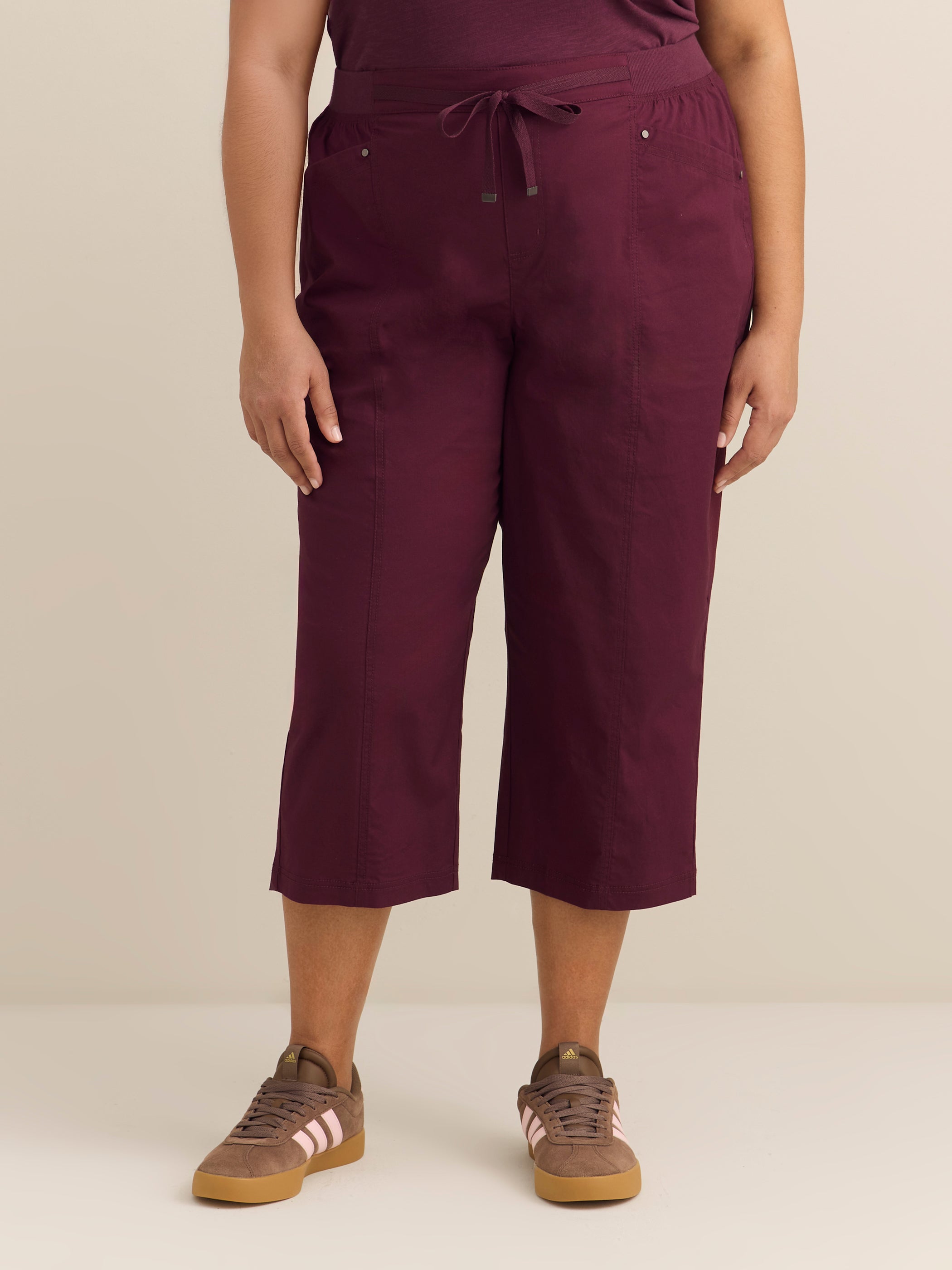 Solid Capri with Adjustable Waistband