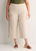 Woven Wide-Leg Slip-On Cropped Pant