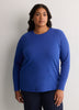 Boyfriend-Fit Long-Sleeve Rib Knit Tee