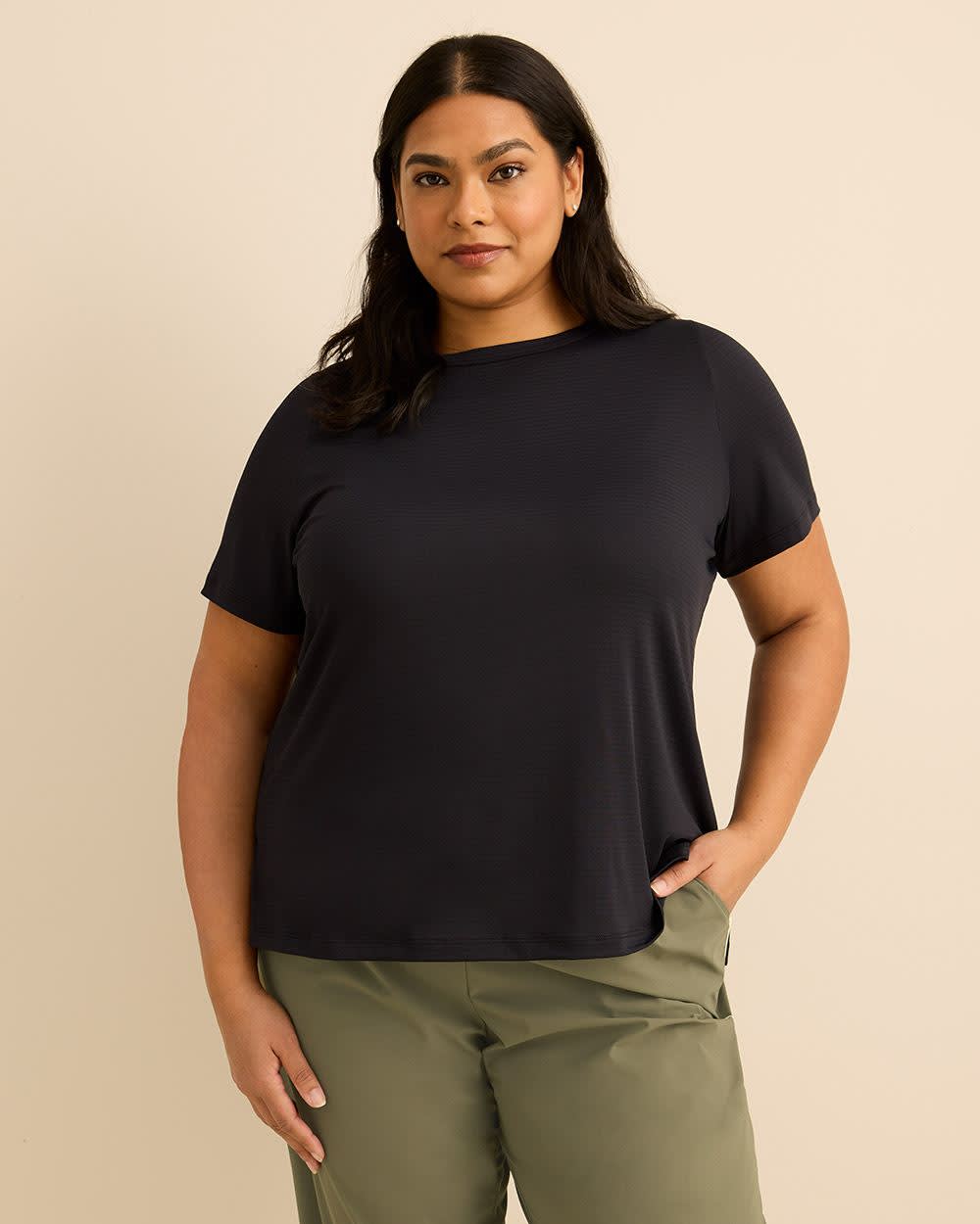 Crewneck T-Shirt with Side Slits - Active Zone