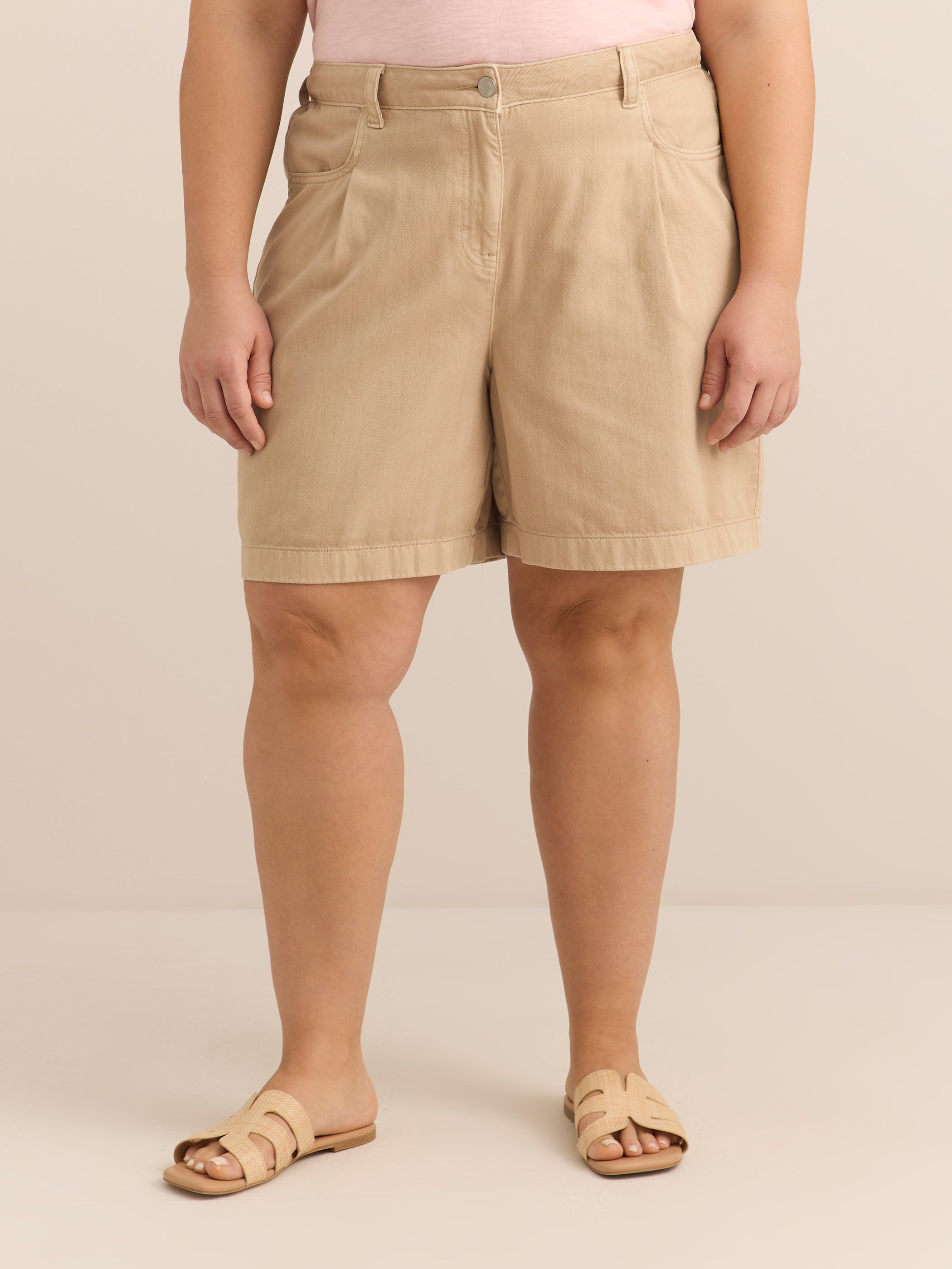 Short bermuda en mélange de coton et Tencel