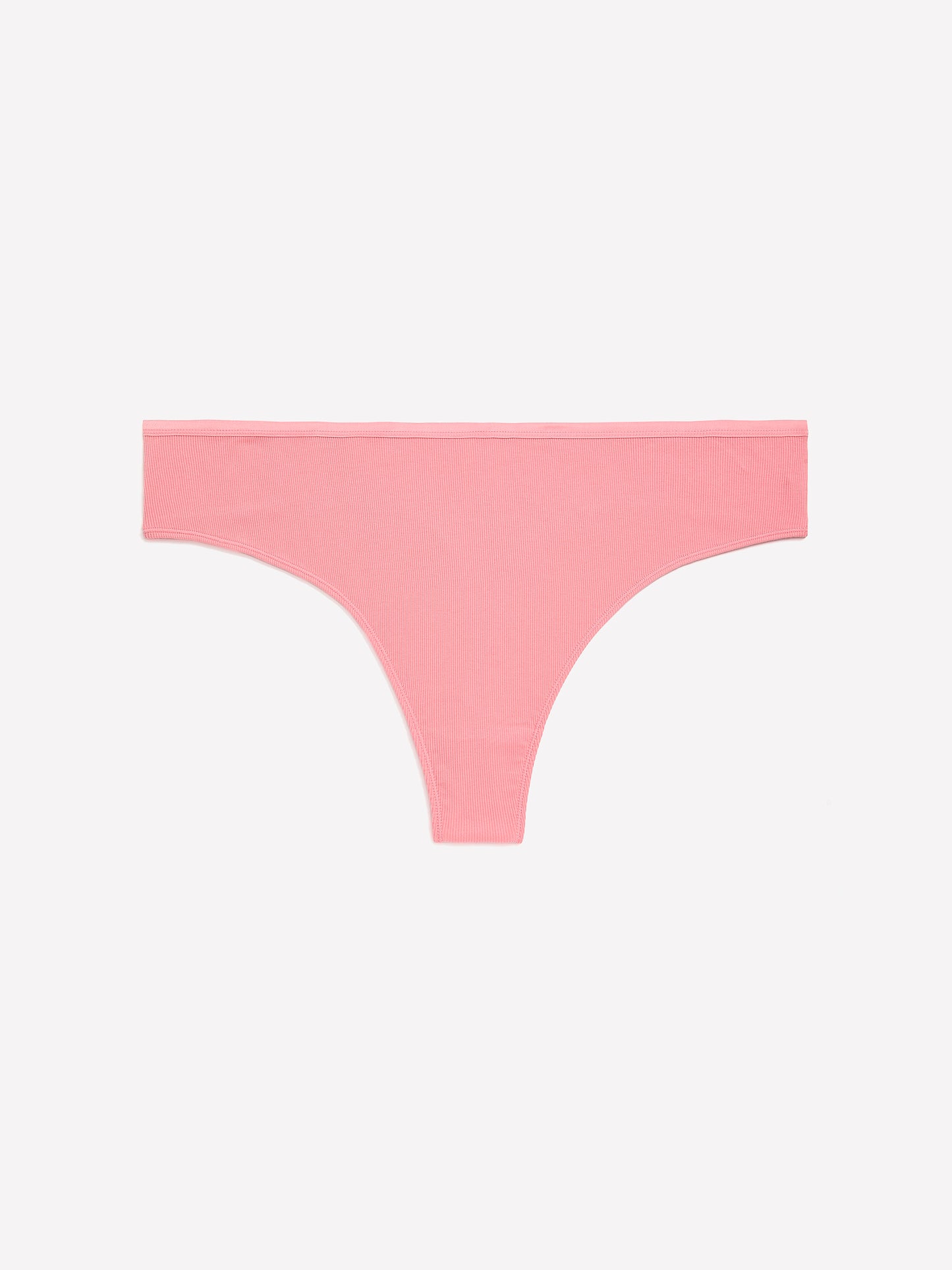 Pink Rib Knit Thong - ti Voglio