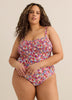 Floral Smocked Bandeau One-Piece Swimsuit