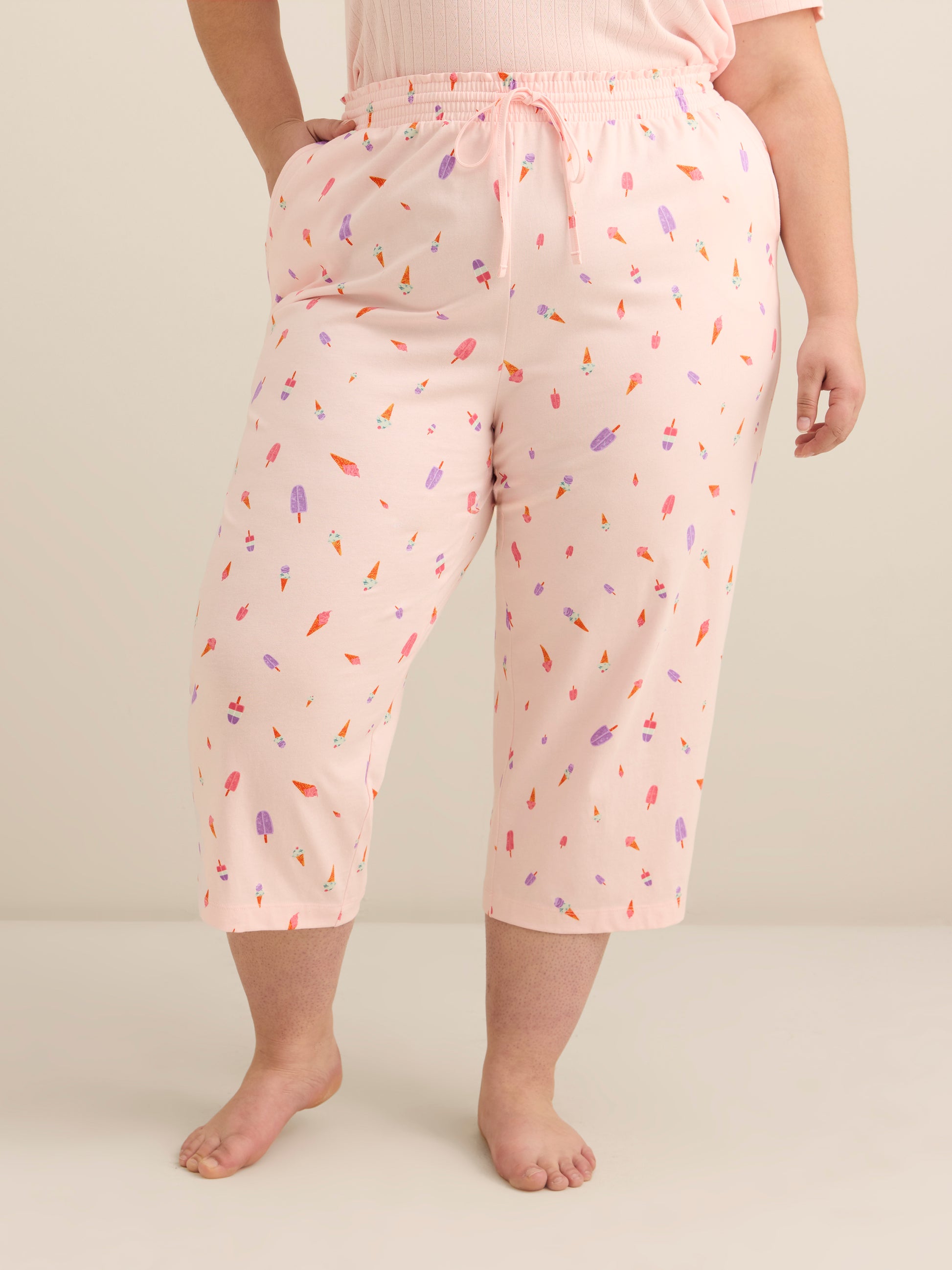 Printed Straight-Leg Pyjama Capri Pant - ti Voglio