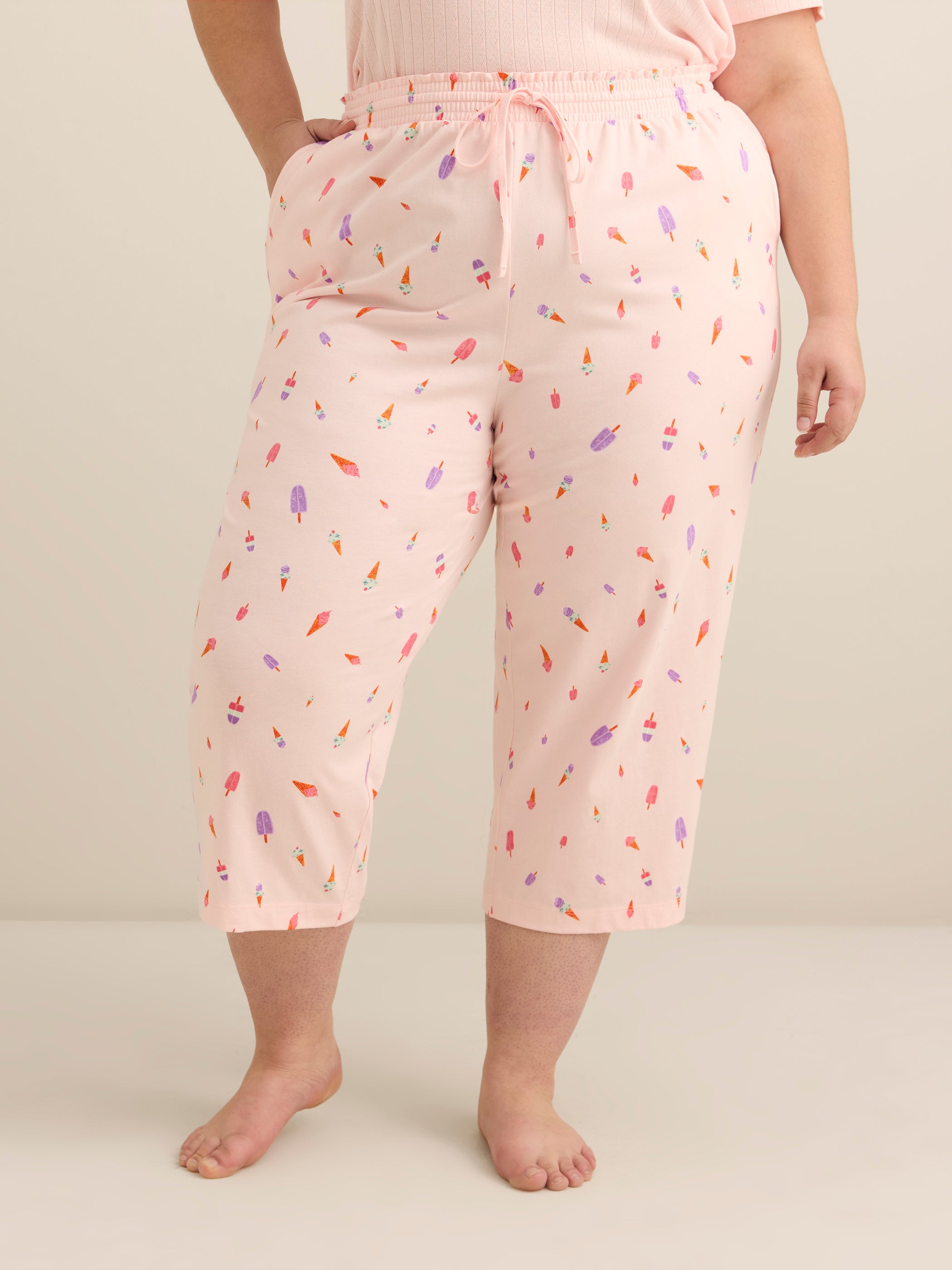 Printed Straight-Leg Pyjama Capri Pant - ti Voglio