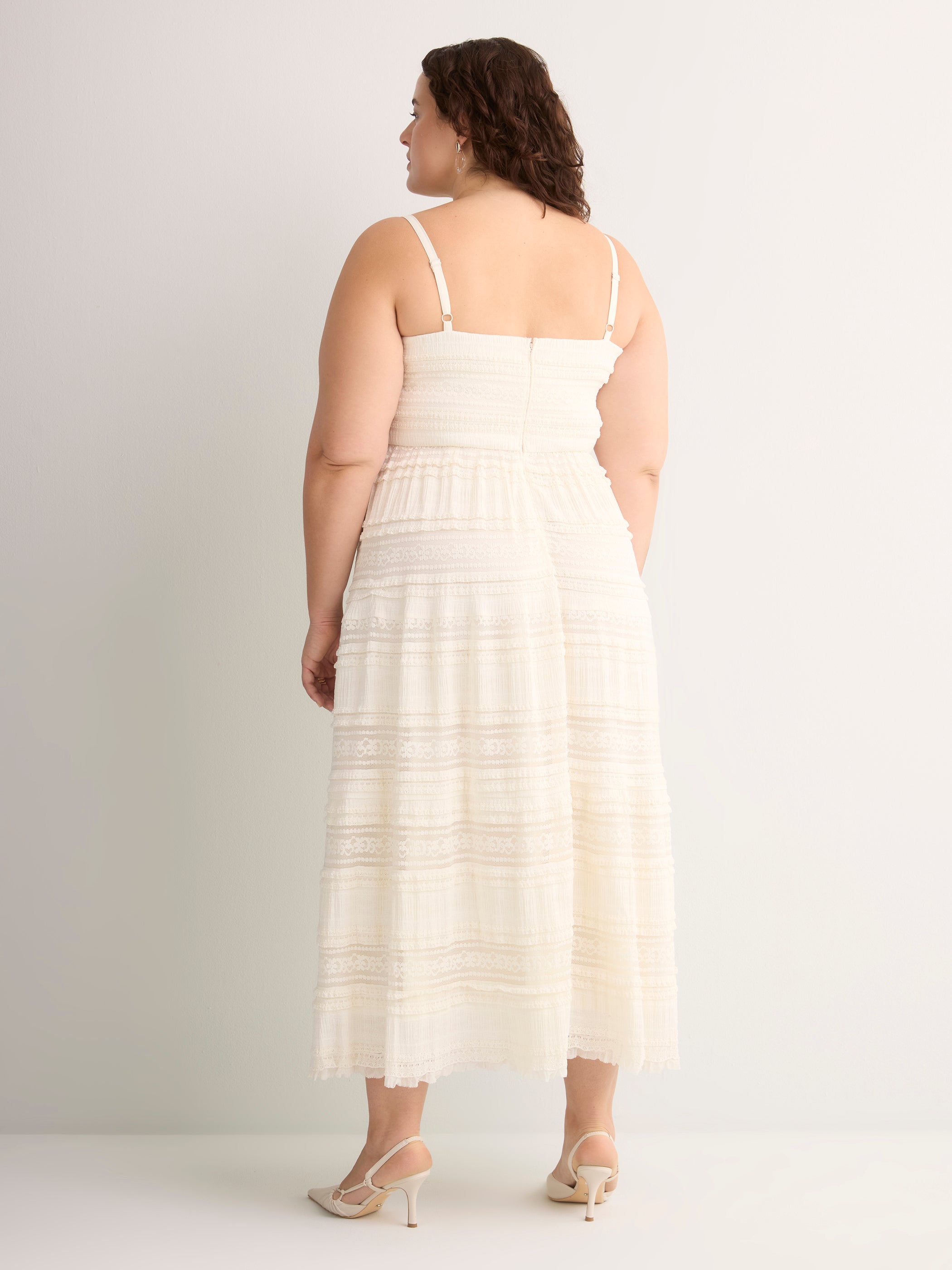 Sleeveless V-Neck Lace Maxi Dress - Addition Elle