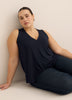 Sleeveless V-Neck Swing Top