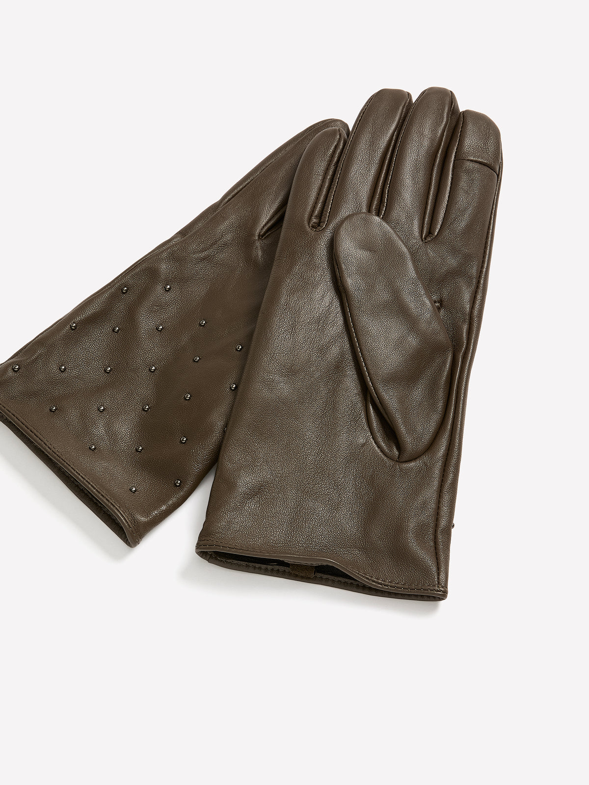 Black Studded Leather Gloves