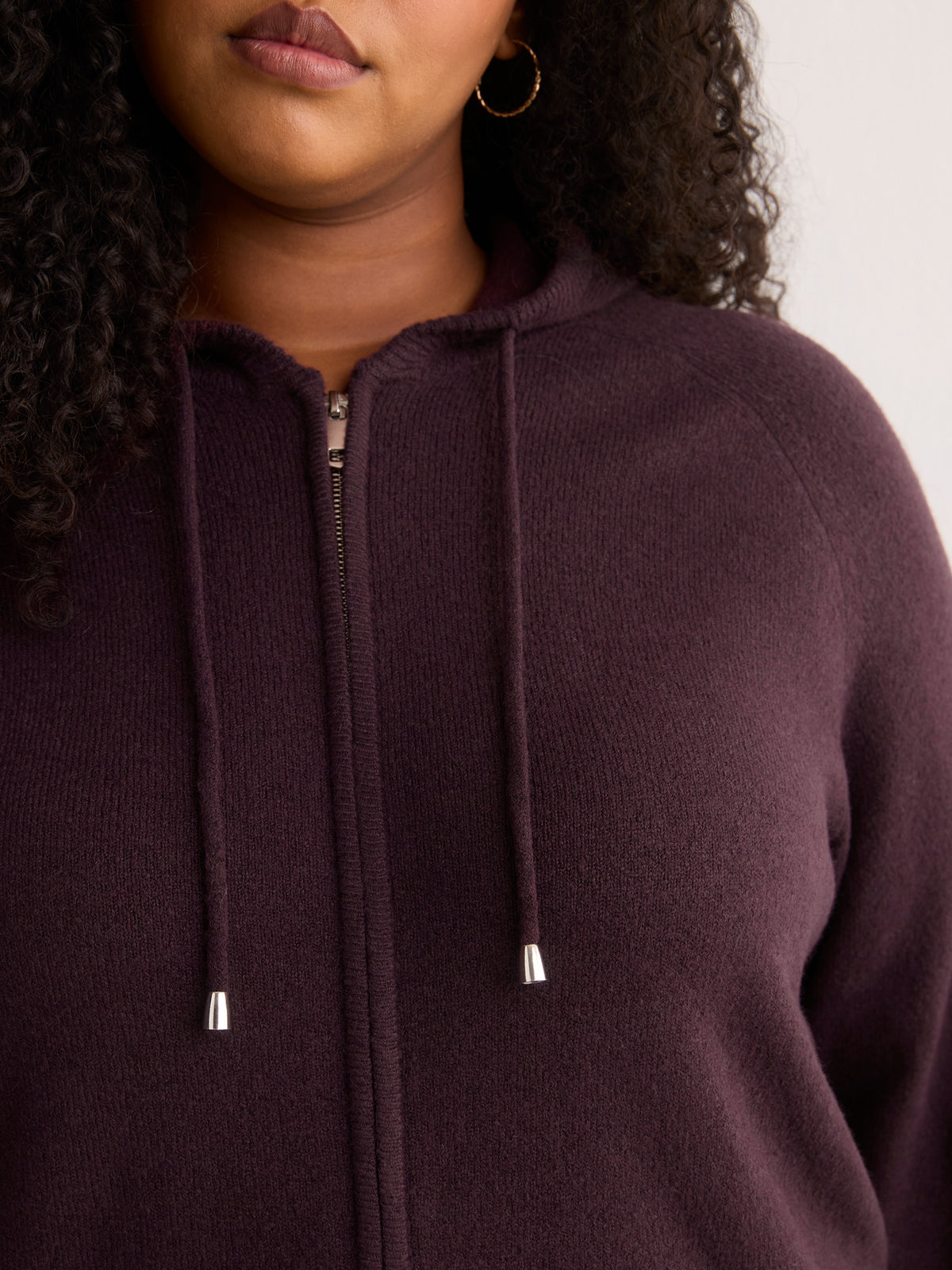 Straight Hooded Zip Sweater