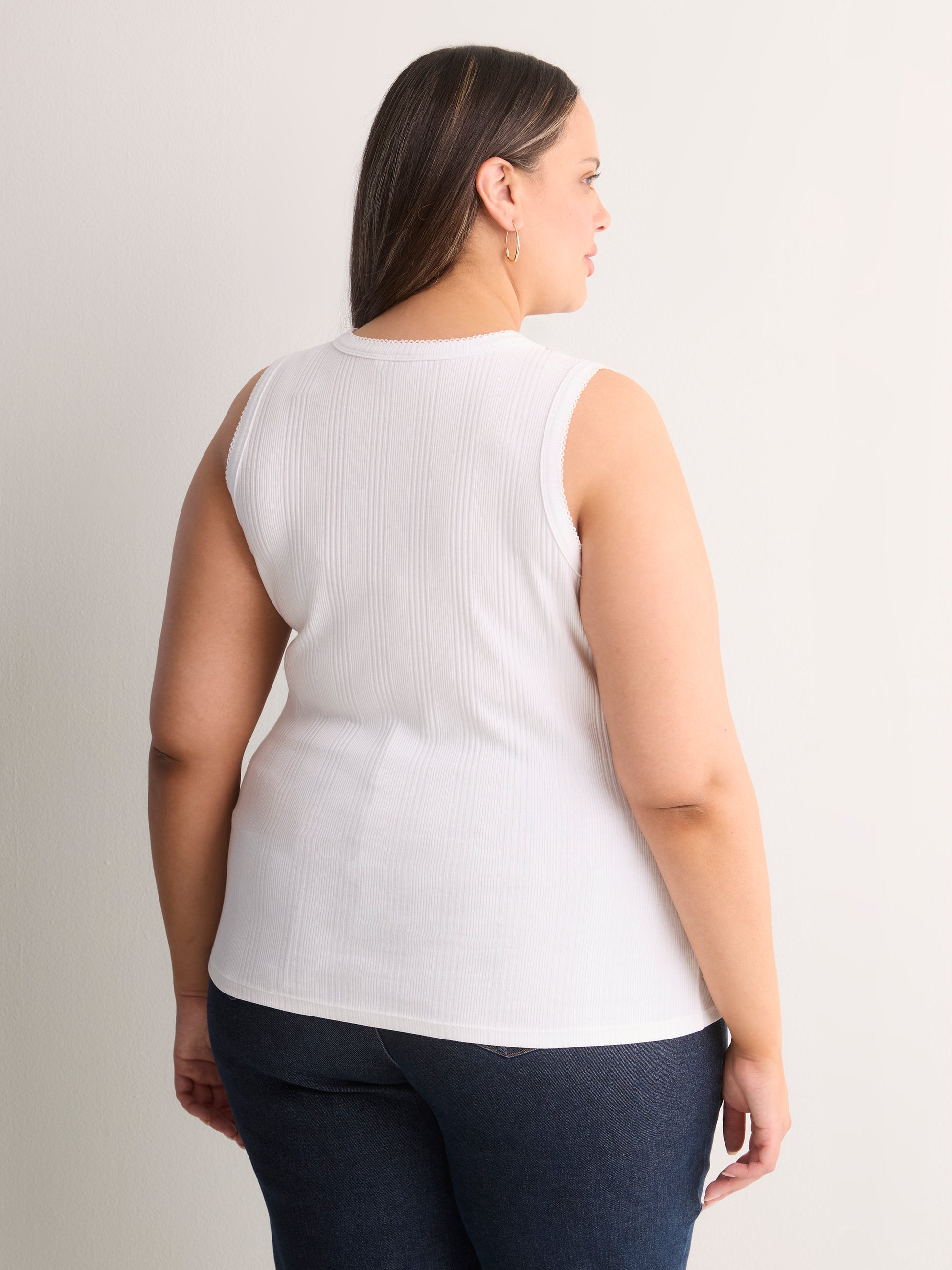 Ribbed Knit Fitted Tank Top