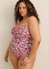 Floral Smocked Bandeau One-Piece Swimsuit
