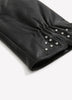 Gants en cuir noir avec clous décoratifs