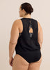 Black Wave-Print Fooler Tankini Top - Active Zone