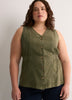 Responsible, Fit and Flare Sleeveless V-Neck Vest Blouse